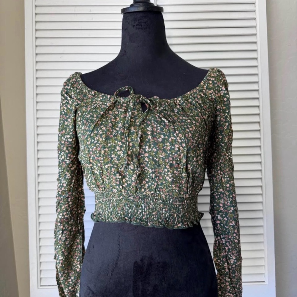 Ambiance Green Floral Blouse